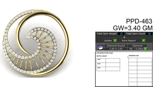 3D Jewelry Files Pendant Model 3DM STL PPD-463 DIA