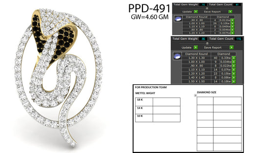 3D Jewelry Files Pendant Model 3DM STL PPD-491-DIA