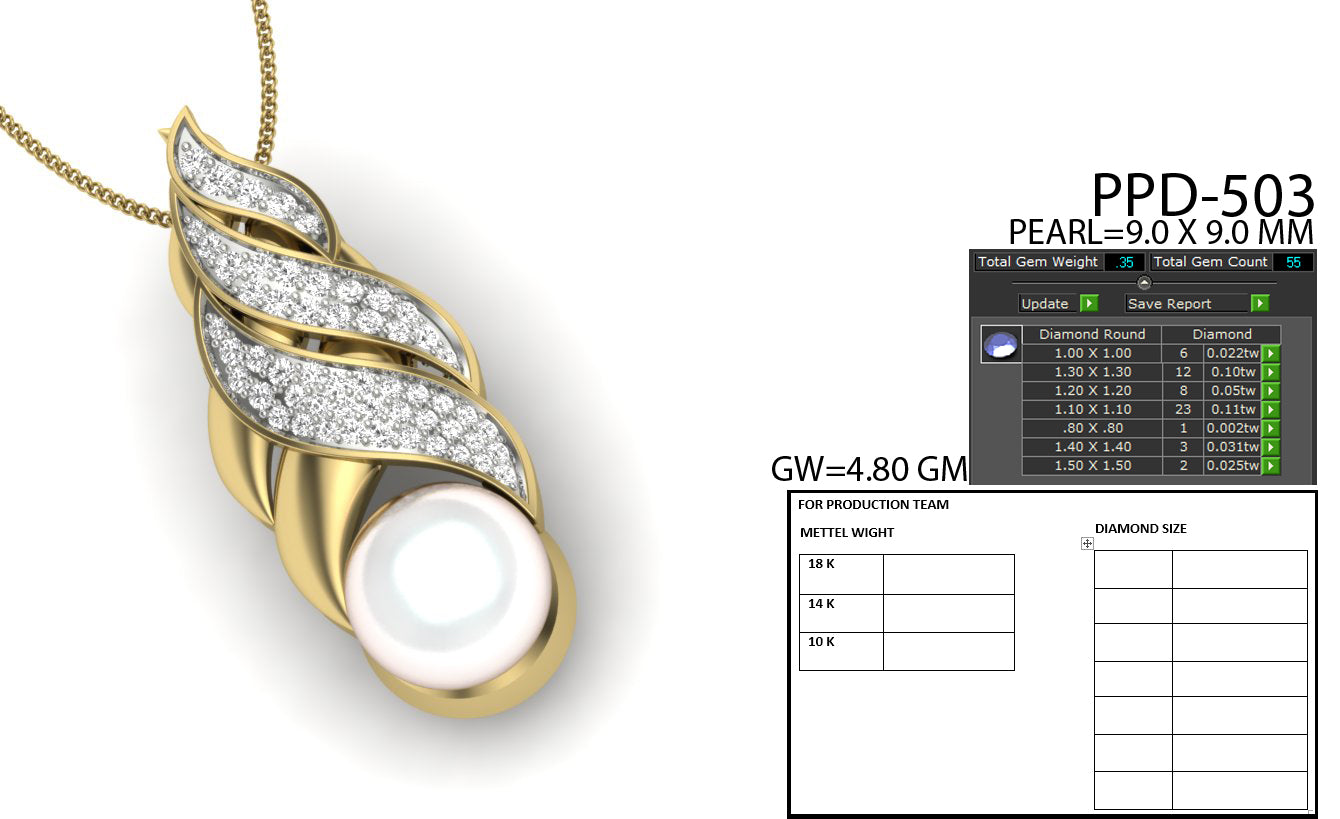 3D Jewelry Files Pendant Model 3DM STL PPD-503-DIA