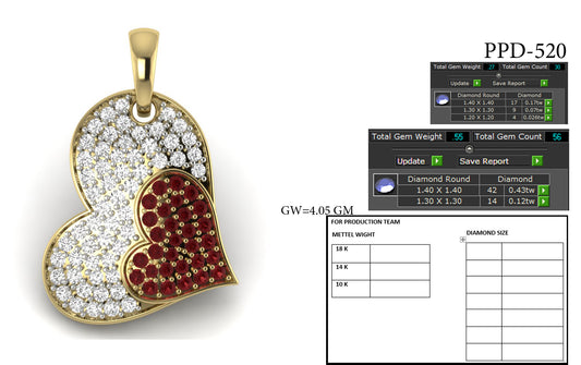 3D Jewelry Files Pendant Model 3DM STL PPD-520-DIA