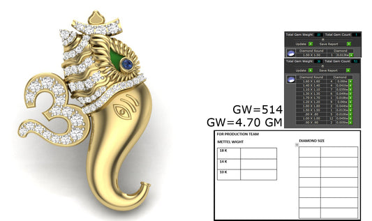 3D Jewelry Files Pendant Model 3DM STL PPD-540-DIA