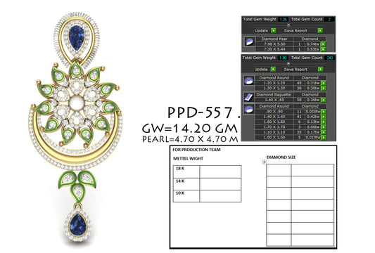 3D Jewelry Files Pendant Model 3DM STL PPD-557-DIA