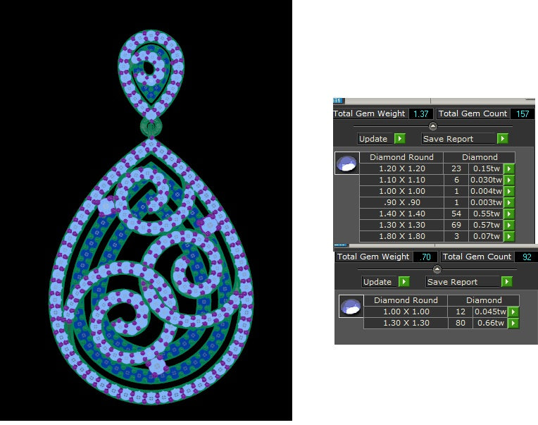 3D Jewelry Files Pendant Model 3DM STL PPD-570-DIA