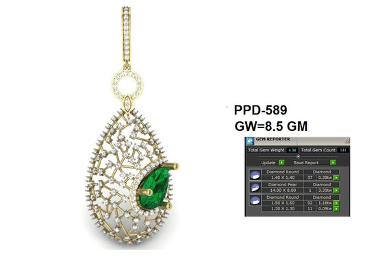 3D Jewelry Files Pendant Model 3DM STL PPD-589-DIA