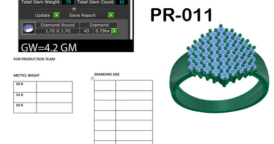 3D Jewelry Files Ring Model 3DM STL PR-011 DIA