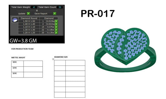 3D Jewelry Files Ring Model 3DM STL PR-017 DIA