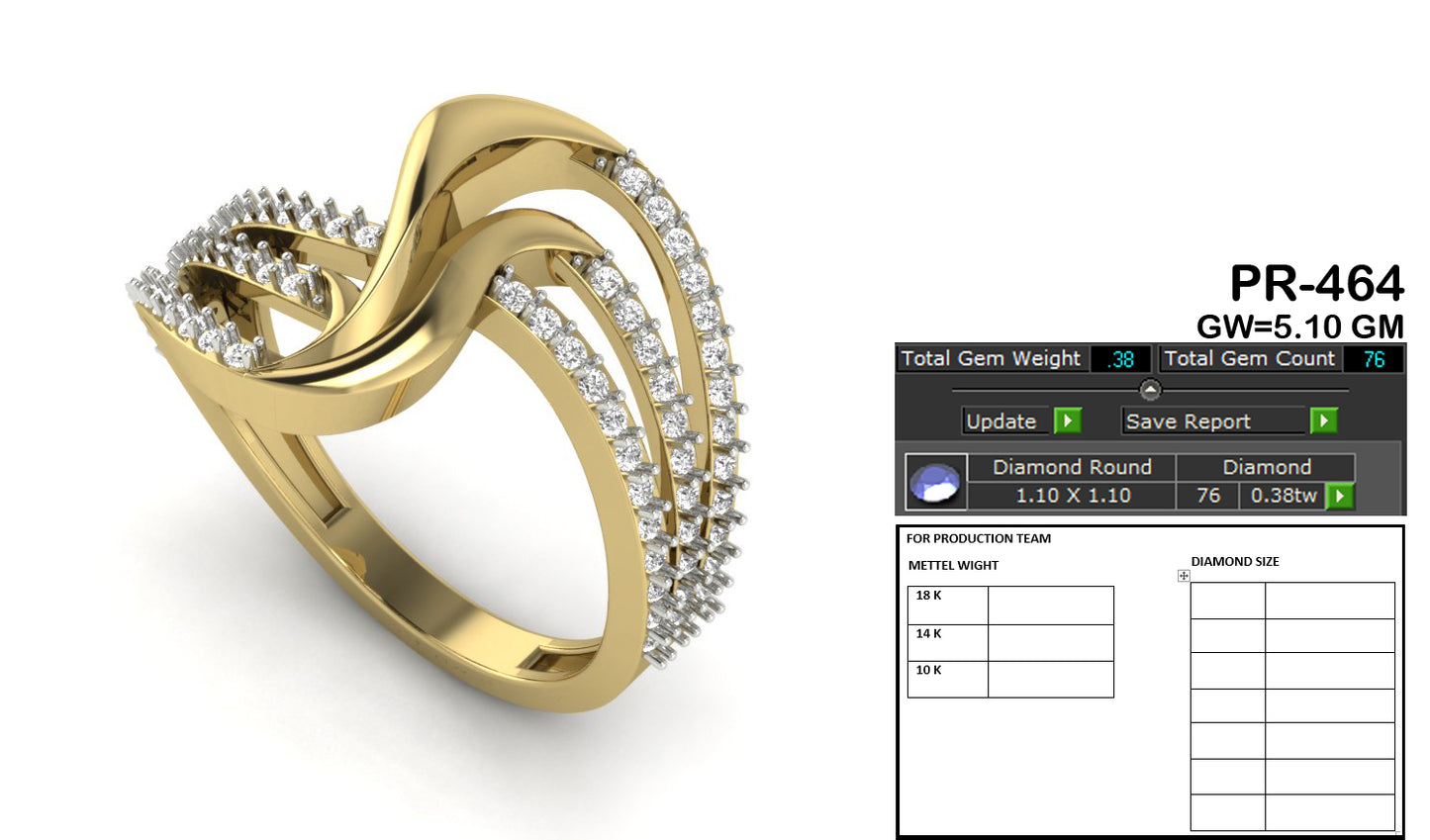 3D Jewelry Files Ring Model 3DM STL PR-025-DIA