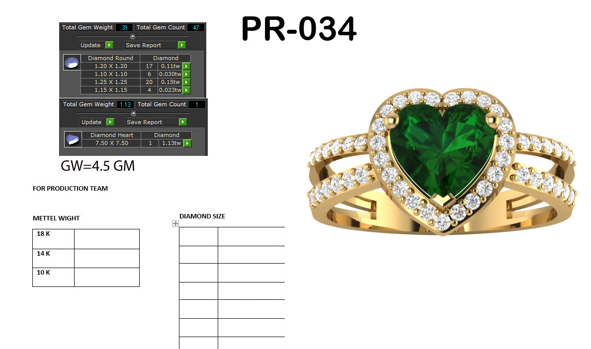 3D Jewelry Files Ring Model 3DM STL PR-034 DIA