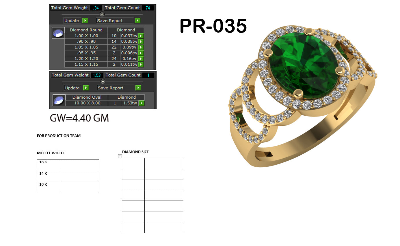 3D Jewelry Files Ring Model 3DM STL PR-035 DIA