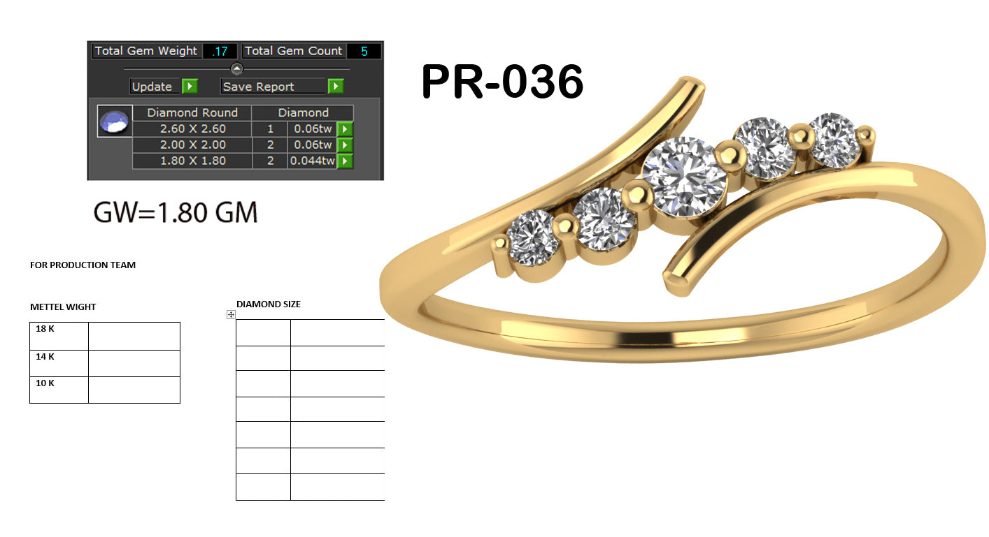 3D Jewelry Files Ring Model 3DM STL PR-036 DIA