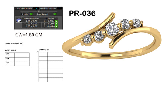 3D Jewelry Files Ring Model 3DM STL PR-036 DIA