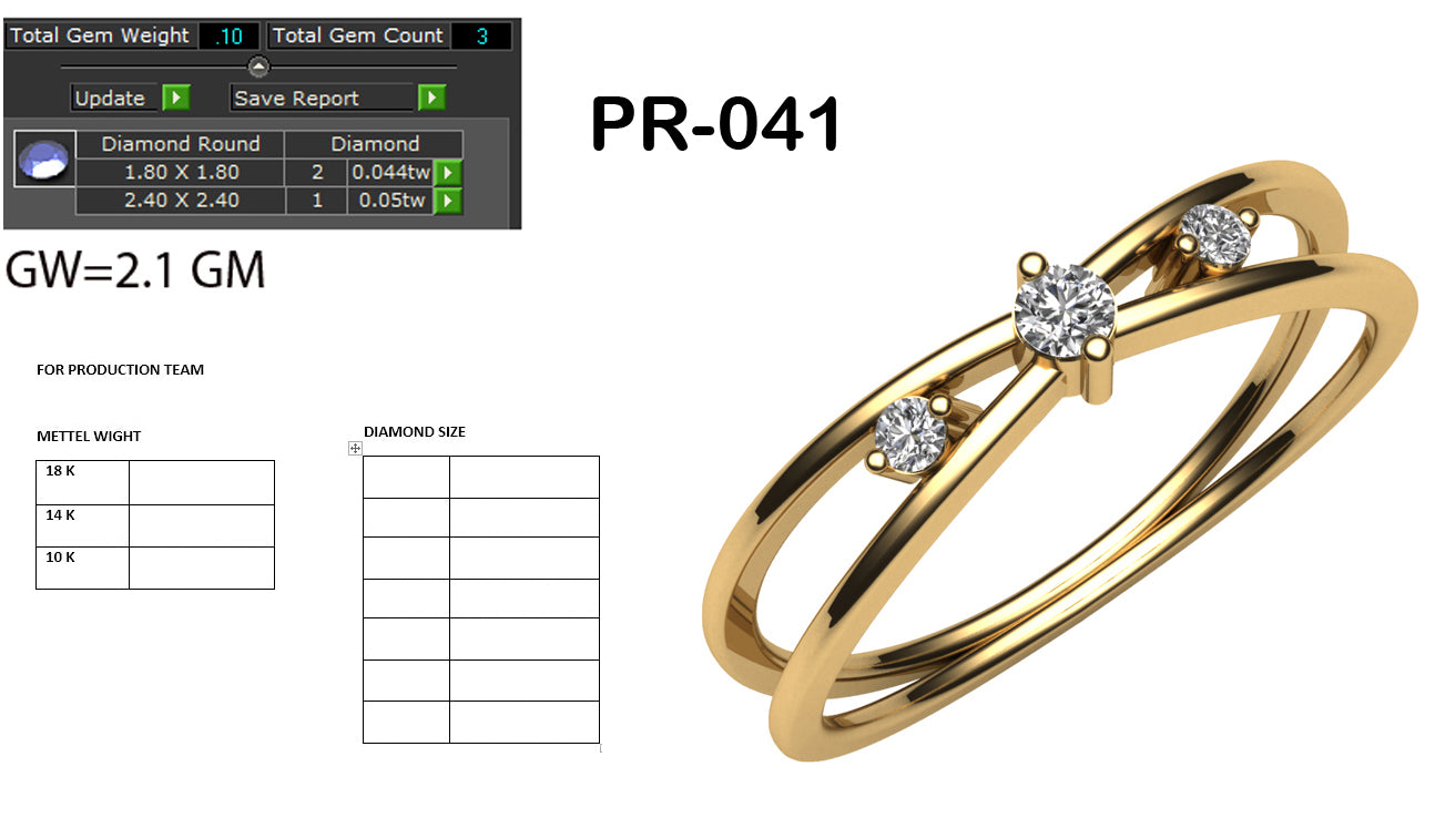 3D Jewelry Files Ring Model 3DM STL PR-041 DIA