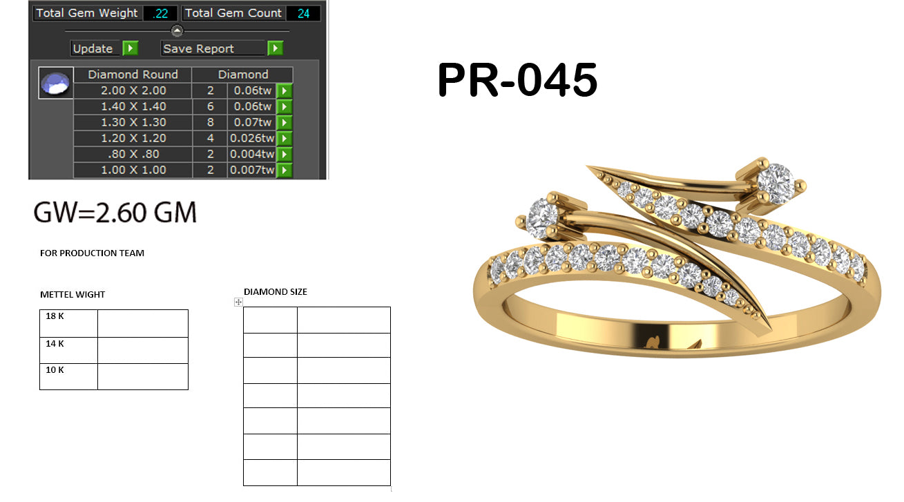 3D Jewelry Files Ring Model 3DM STL PR-045 DIA