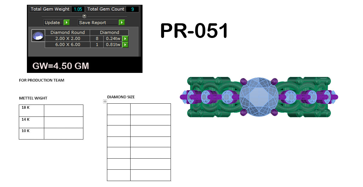 3D Jewelry Files Ring Model 3DM STL PR-051-DIA