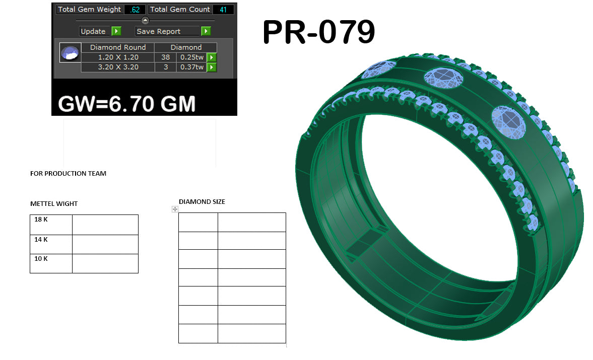 3D Jewelry Files Ring Model 3DM STL PR-079 DIA