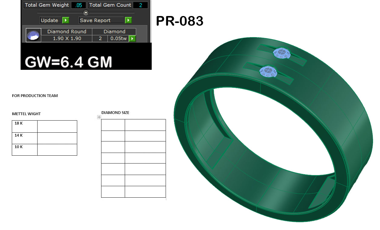 3D Jewelry Files Ring Model 3DM STL PR-083 DIA