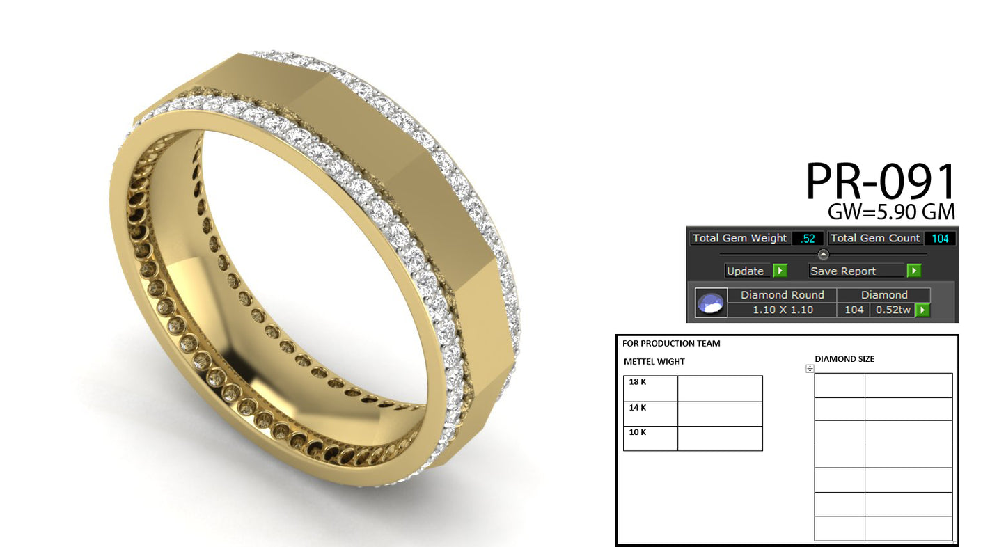 3D Jewelry Files Ring Model 3DM STL PR-091-DIA