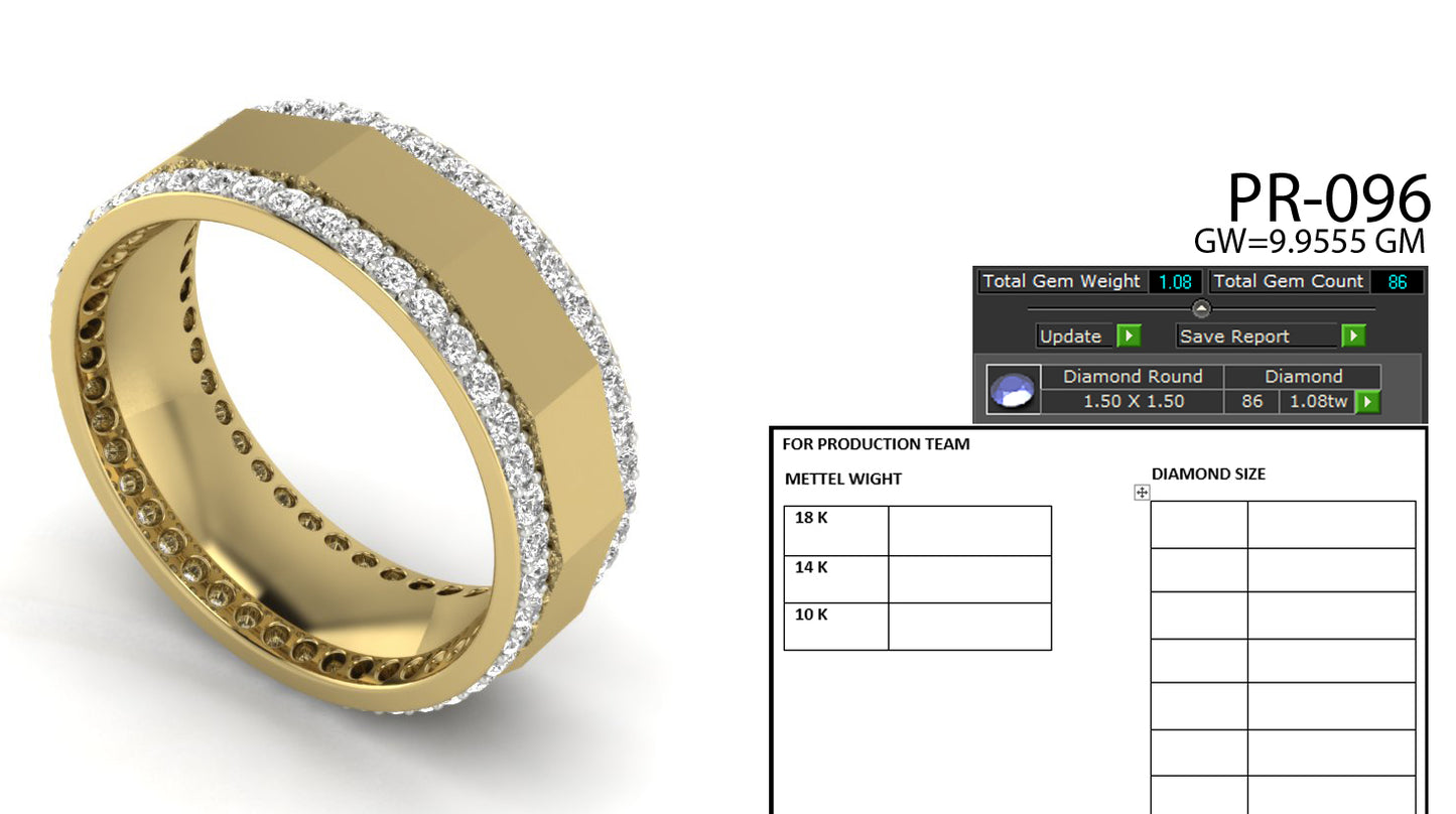 3D Jewelry Files Ring Model 3DM STL PR-096-DIA