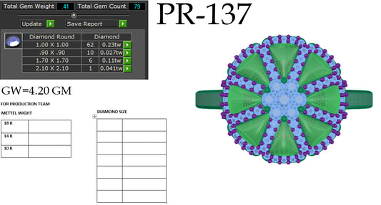 3D Jewelry Files Ring Model 3DM STL PR-137-DIA