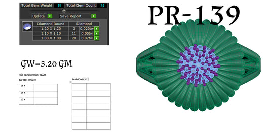 3D Jewelry Files Ring Model 3DM STL PR-139 DIA