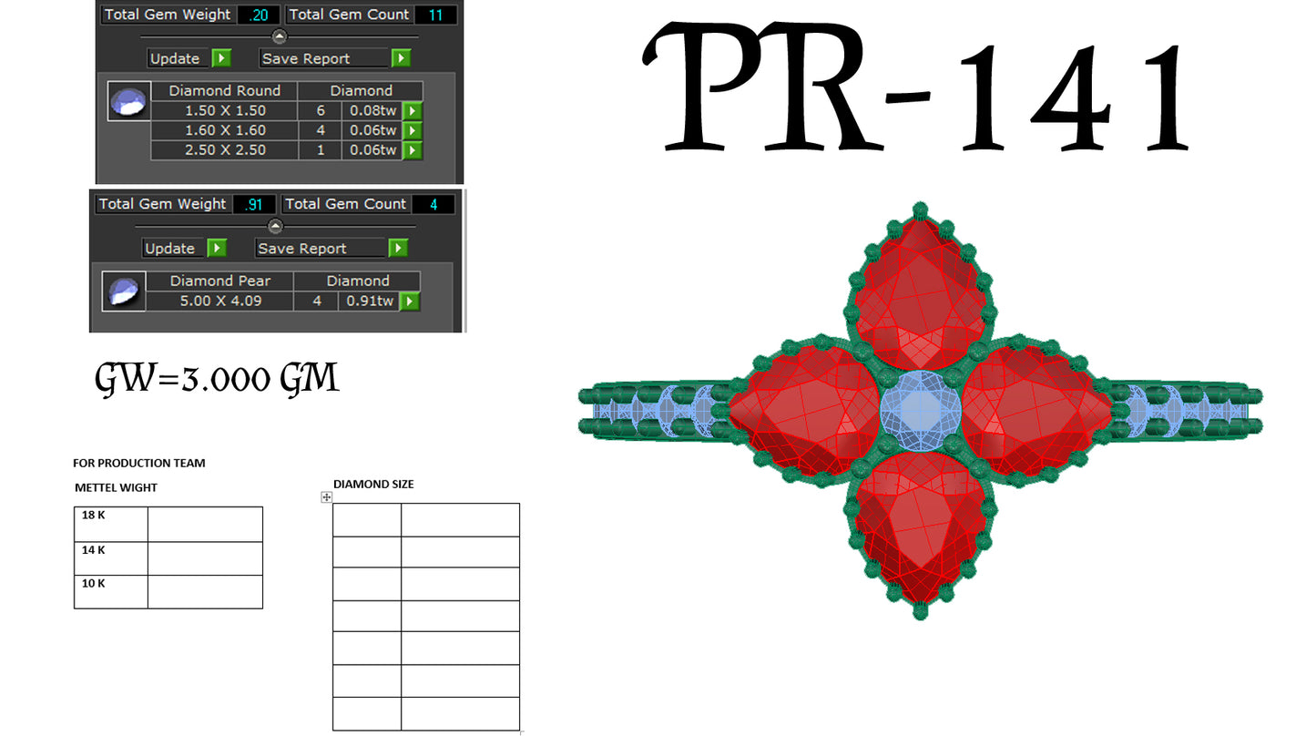 3D Jewelry Files Ring Model 3DM STL PR-141 DIA