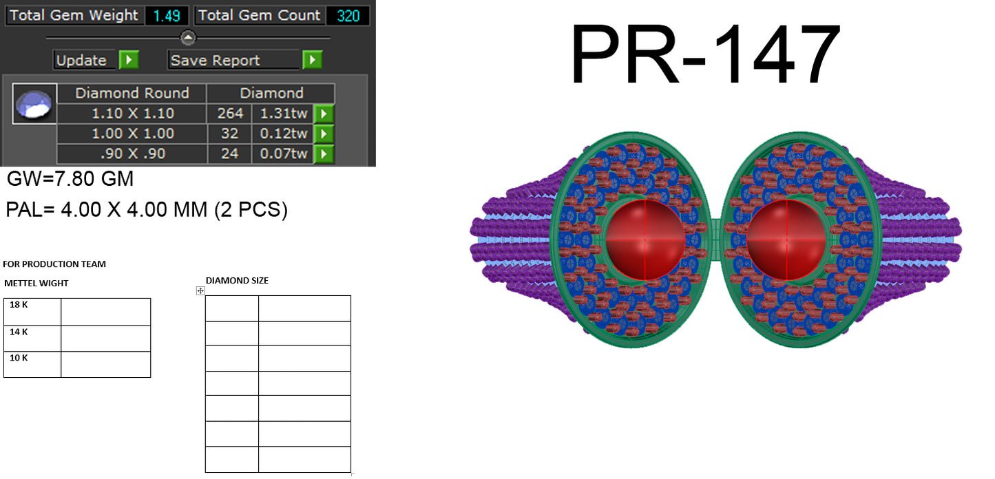 3D Jewelry Files Ring Model 3DM STL PR-147-DIA