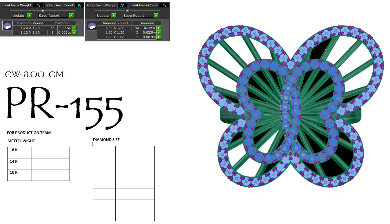 3D Jewelry Files Ring Model 3DM STL PR-155-DIA