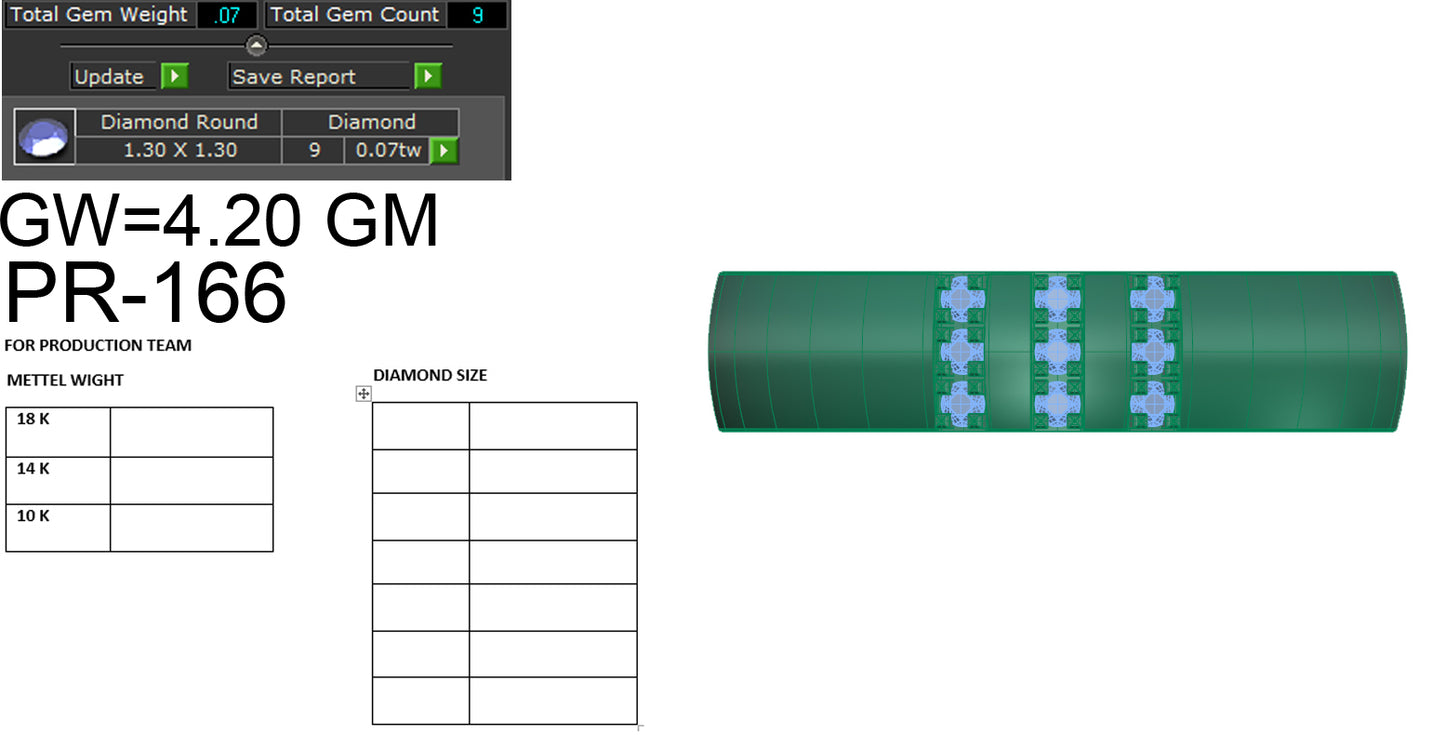 3D Jewelry Files Ring Model 3DM STL PR-166-DIA