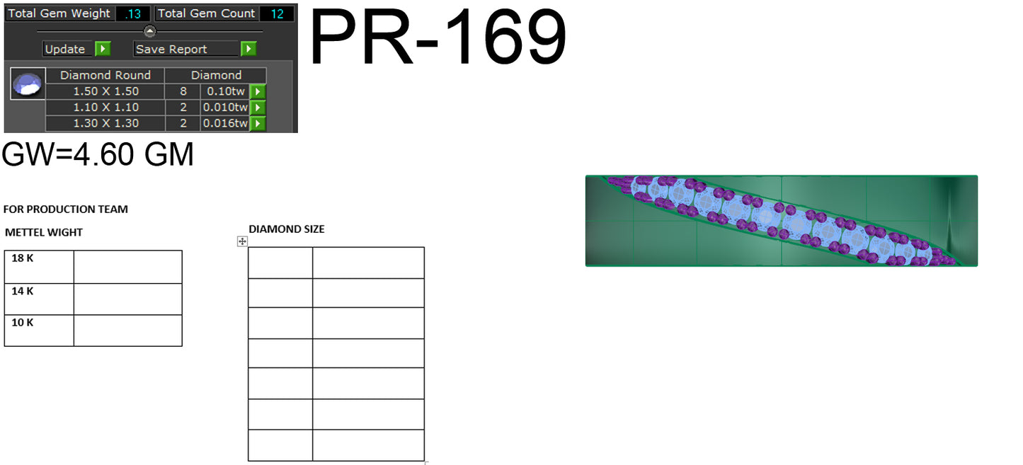 3D Jewelry Files Ring Model 3DM STL PR-169-DIA