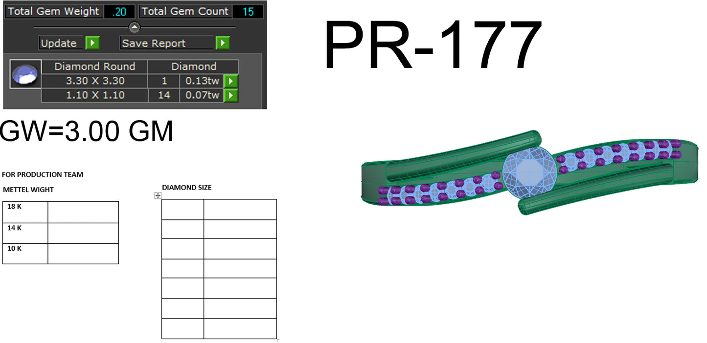 3D Jewelry Files Ring Model 3DM STL PR-177 DIA