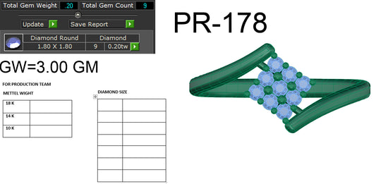 3D Jewelry Files Ring Model 3DM STL PR-178 DIA