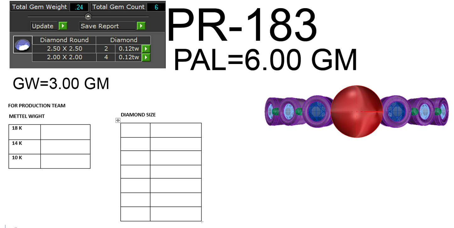 3D Jewelry Files Ring Model 3DM STL PR-183-DIA