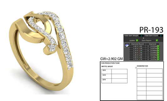 3D Jewelry Files Ring Model 3DM STL PR-193-DIA