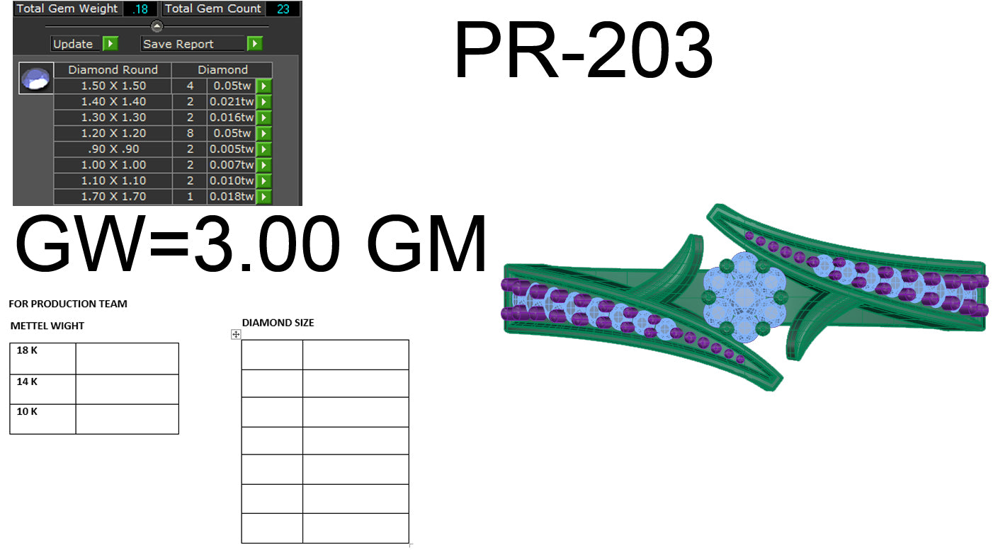 3D Jewelry Files Ring Model 3DM STL PR-203 DIA