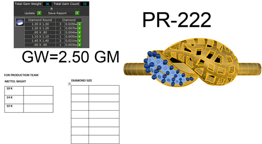 3D Jewelry Files Ring Model 3DM STL PR-222-DIA