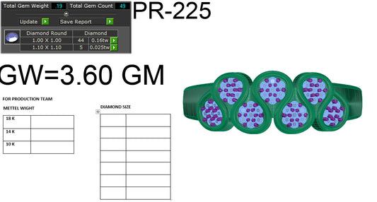 3D Jewelry Files Ring Model 3DM STL PR-225-DIA
