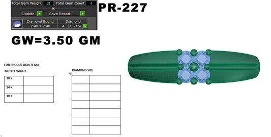 3D Jewelry Files Ring Model 3DM STL PR-227 DIA