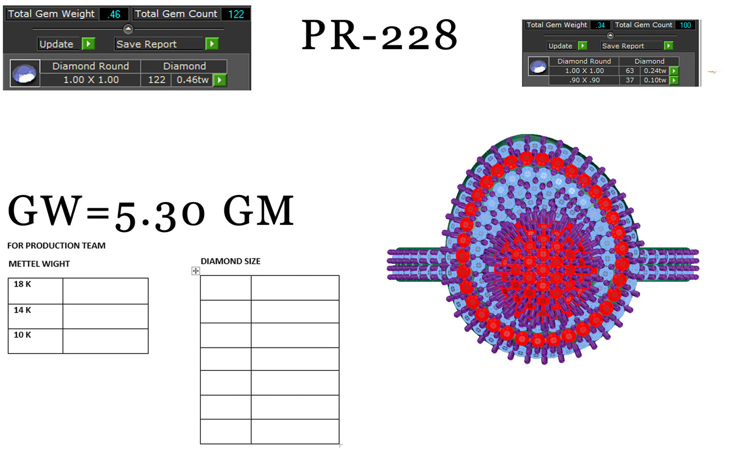 3D Jewelry Files Ring Model 3DM STL PR-228-DIA