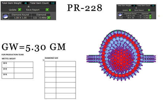3D Jewelry Files Ring Model 3DM STL PR-228-DIA