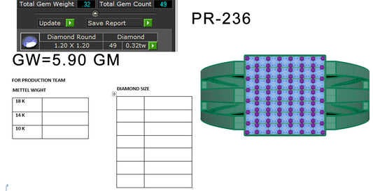 3D Jewelry Files Ring Model 3DM STL PR-236 DIA