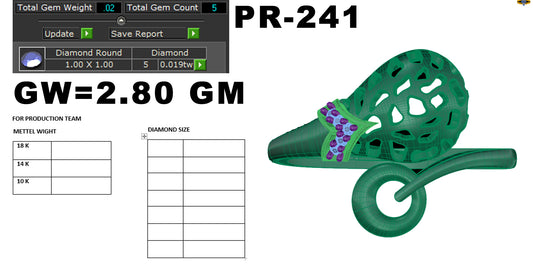 3D Jewelry Files Ring Model 3DM STL PR-241-DIA