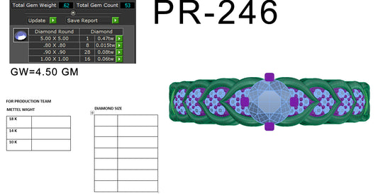 3D Jewelry Files Ring Model 3DM STL PR-246-DIA