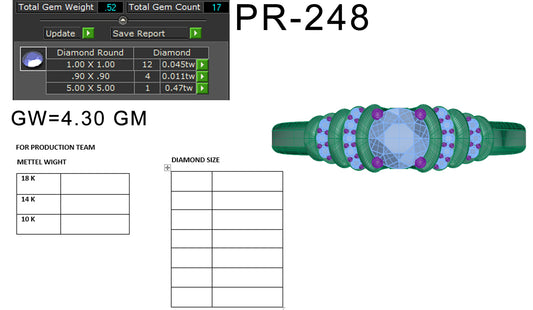 3D Jewelry Files Ring Model 3DM STL PR-248-DIA