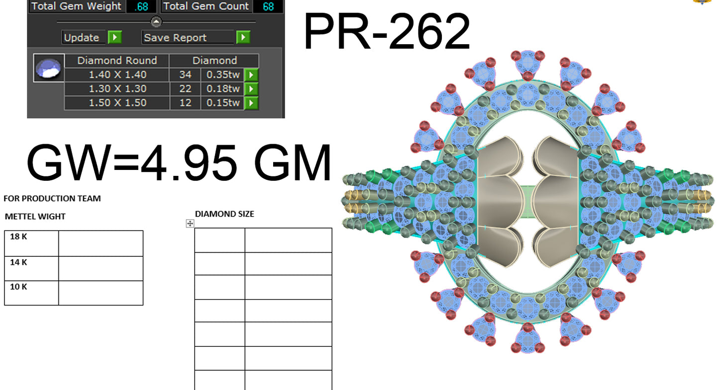 3D Jewelry Files Ring Model 3DM STL PR-262 DIA