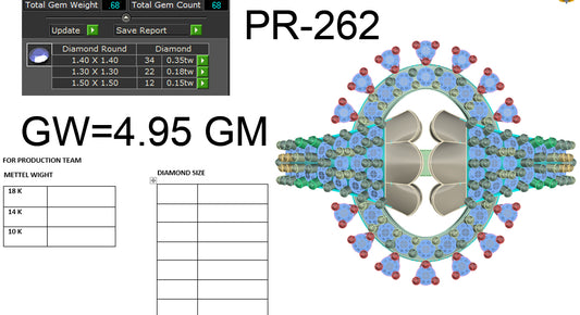 3D Jewelry Files Ring Model 3DM STL PR-262 DIA