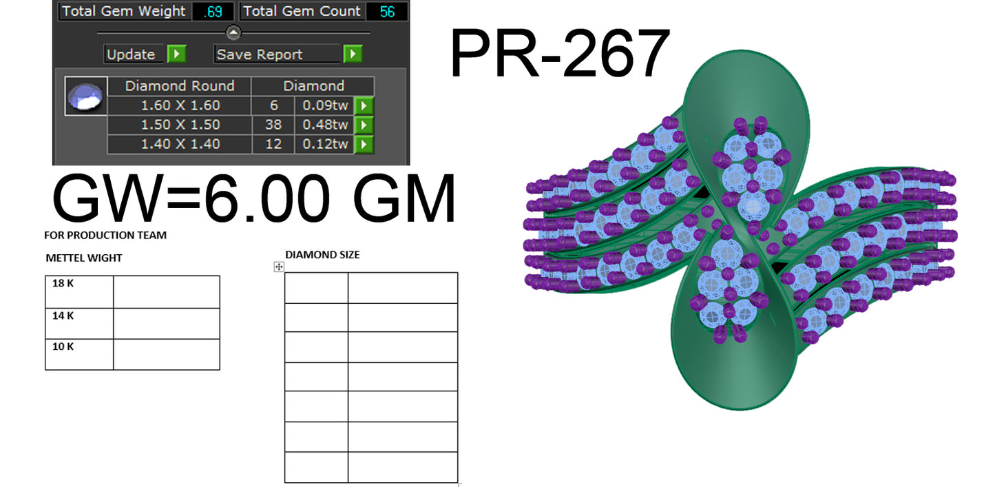 3D Jewelry Files Ring Model 3DM STL PR-267 DIA