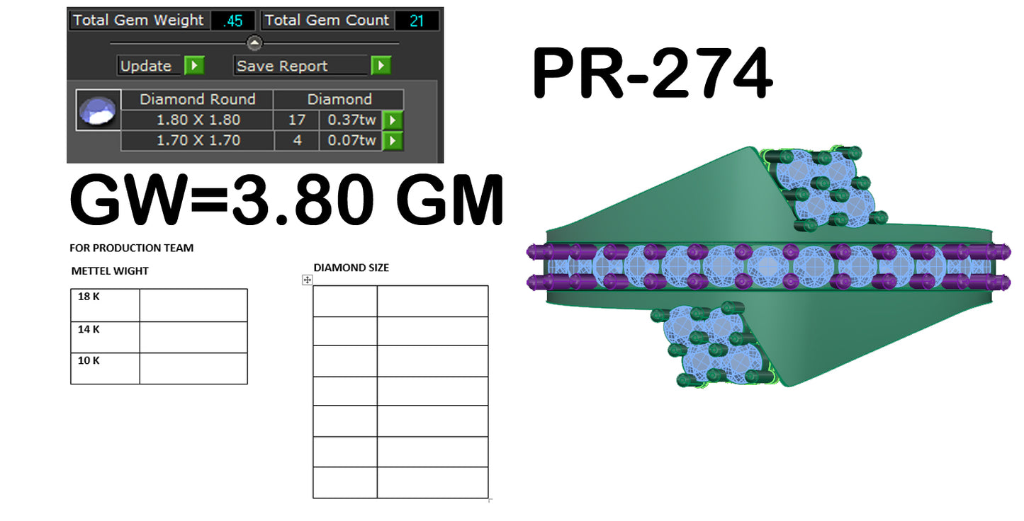 3D Jewelry Files Ring Model 3DM STL PR-274 DIA