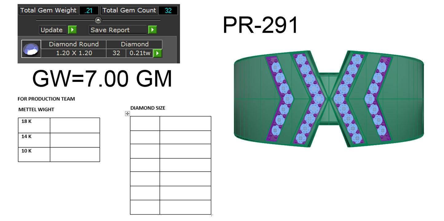 3D Jewelry Files Ring Model 3DM STL PR-291-DIA