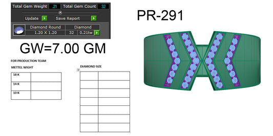 3D Jewelry Files Ring Model 3DM STL PR-291-DIA