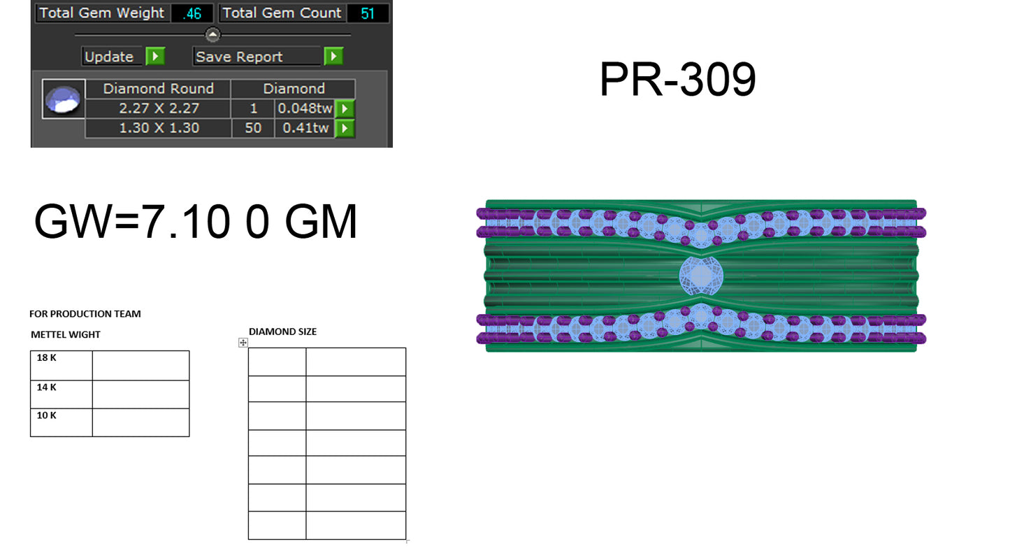 3D Jewelry Files Ring Model 3DM STL PR-309 DIA